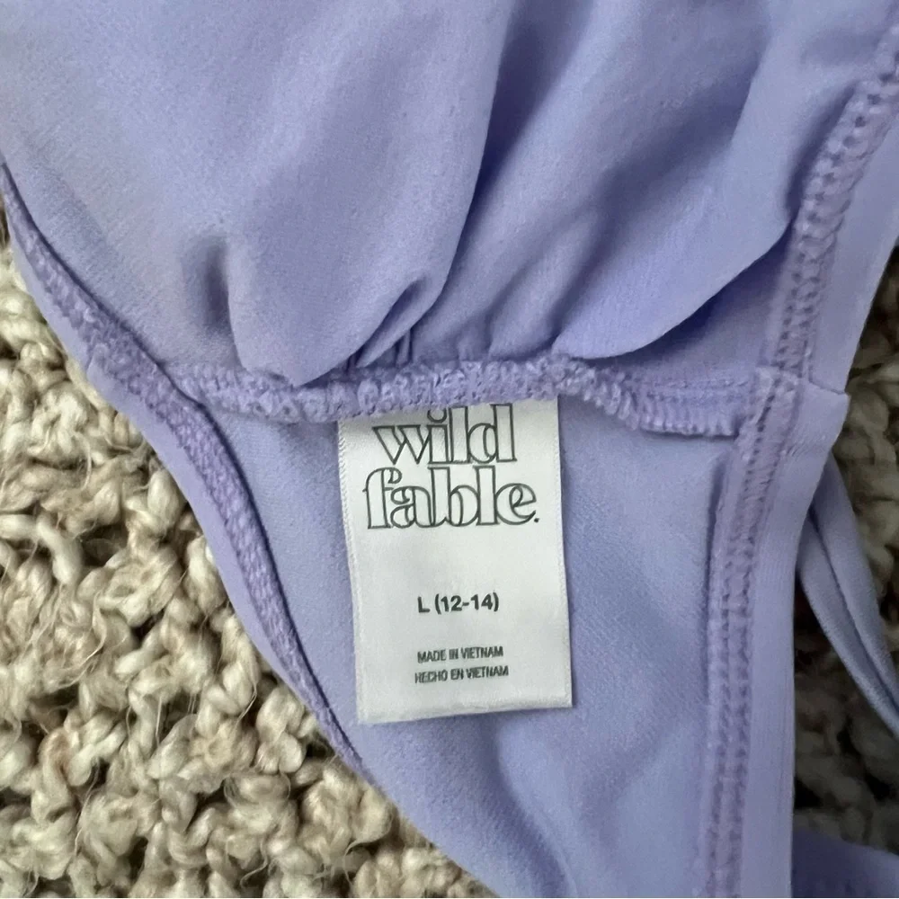 Wild Fable Ring Front Bralette Bikini Swim Top Lavender Purple L Large 12-14 - Picture 6 of 8